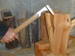 Now pry down the kindling axe and use leverage instead of brute force